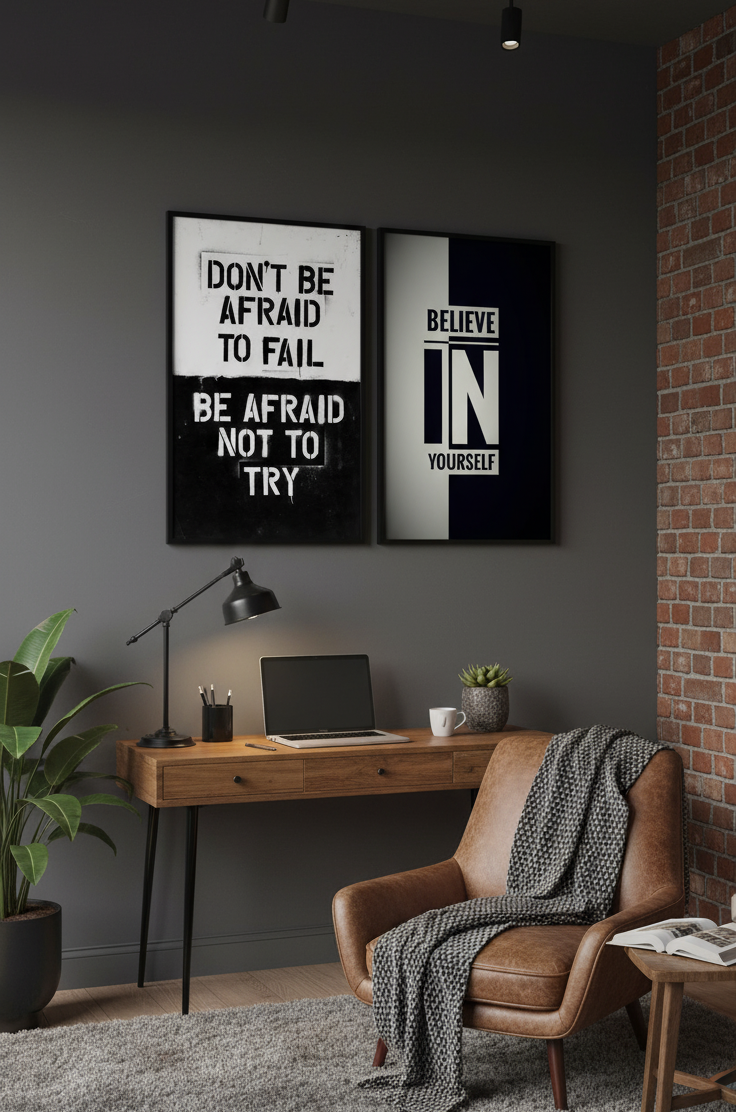 Believe & Brave – 2-Panel Motivational Wall Art