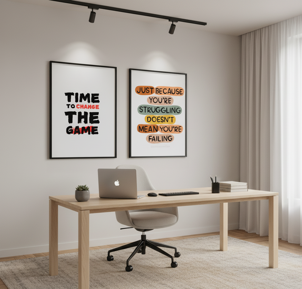 Change & Rise – 2-Panel Motivational Wall Art