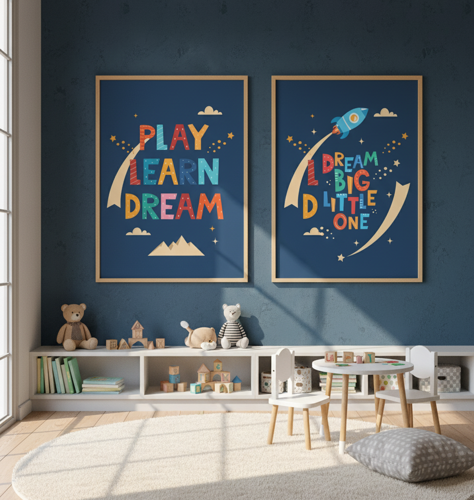 2 Panel Kids Quote Wall Art – Words That Inspire Little Hearts