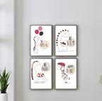4 Panel Dinosaur Wall Art – Fun Adventure for Kids