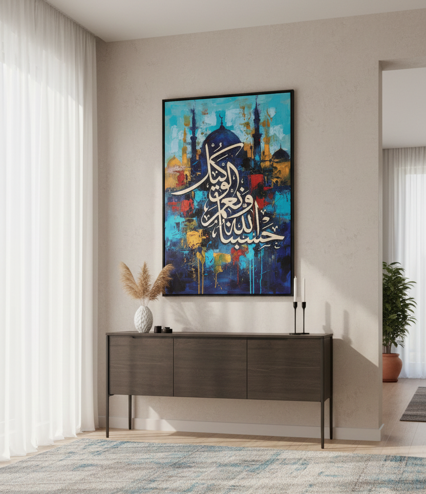 Allah Is Sufficient for Us – Islamic Calligraphy Wall Art
