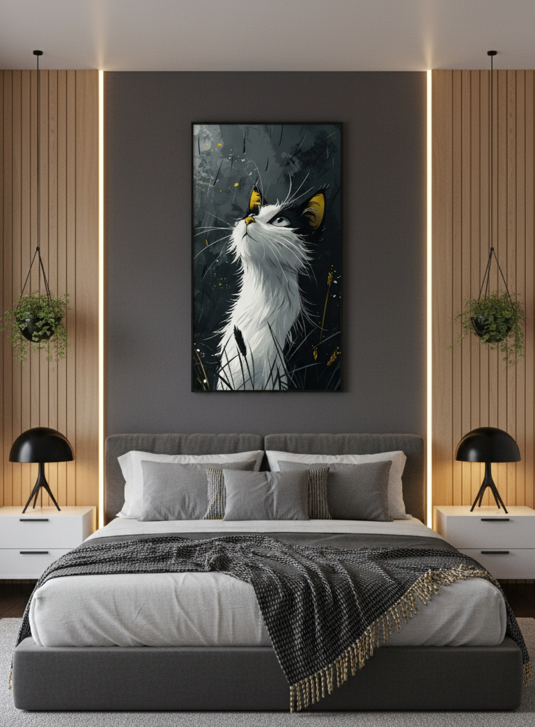 Curious Cat Wall Art Panel