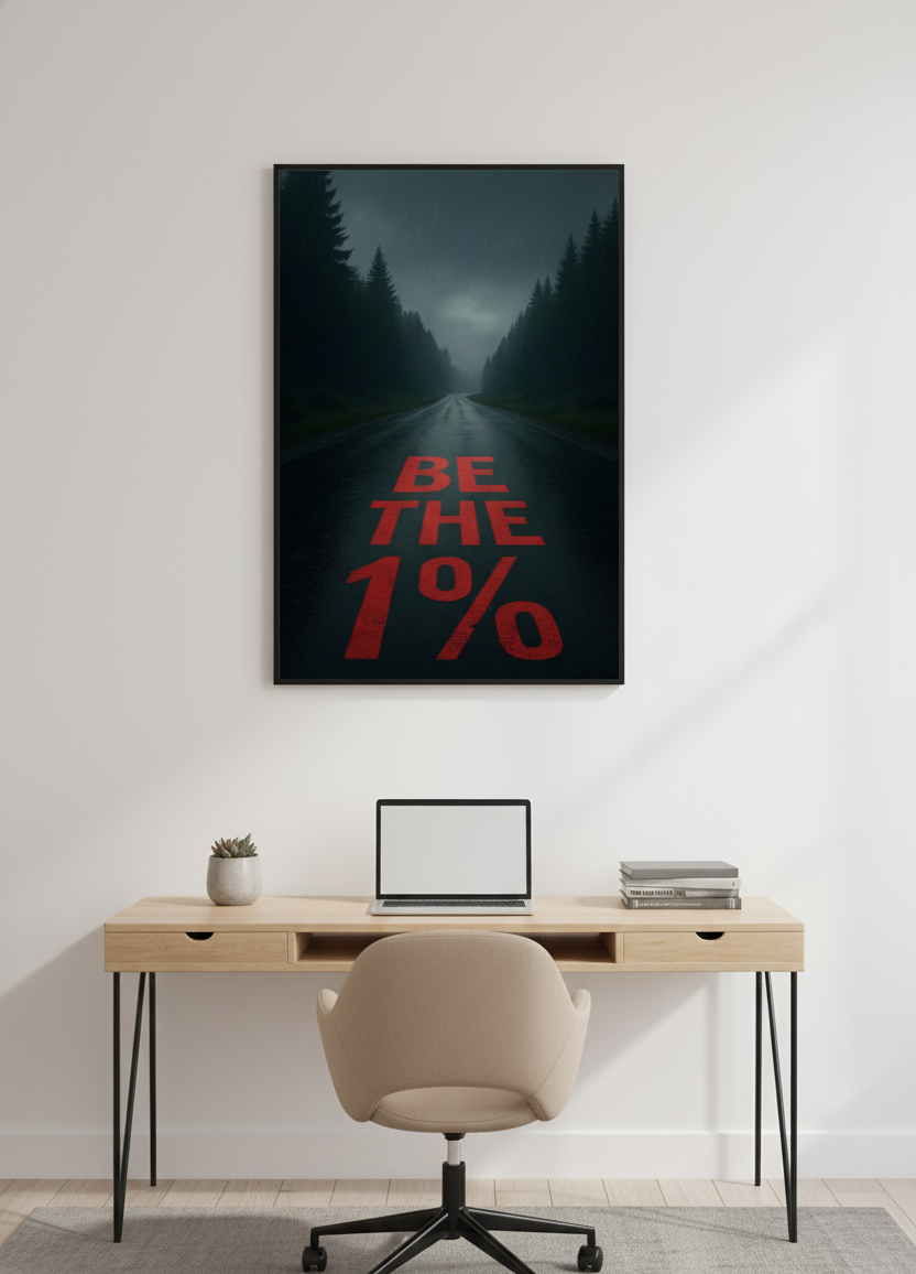 Be The 1% – Success Mindset Quote Wall Art
