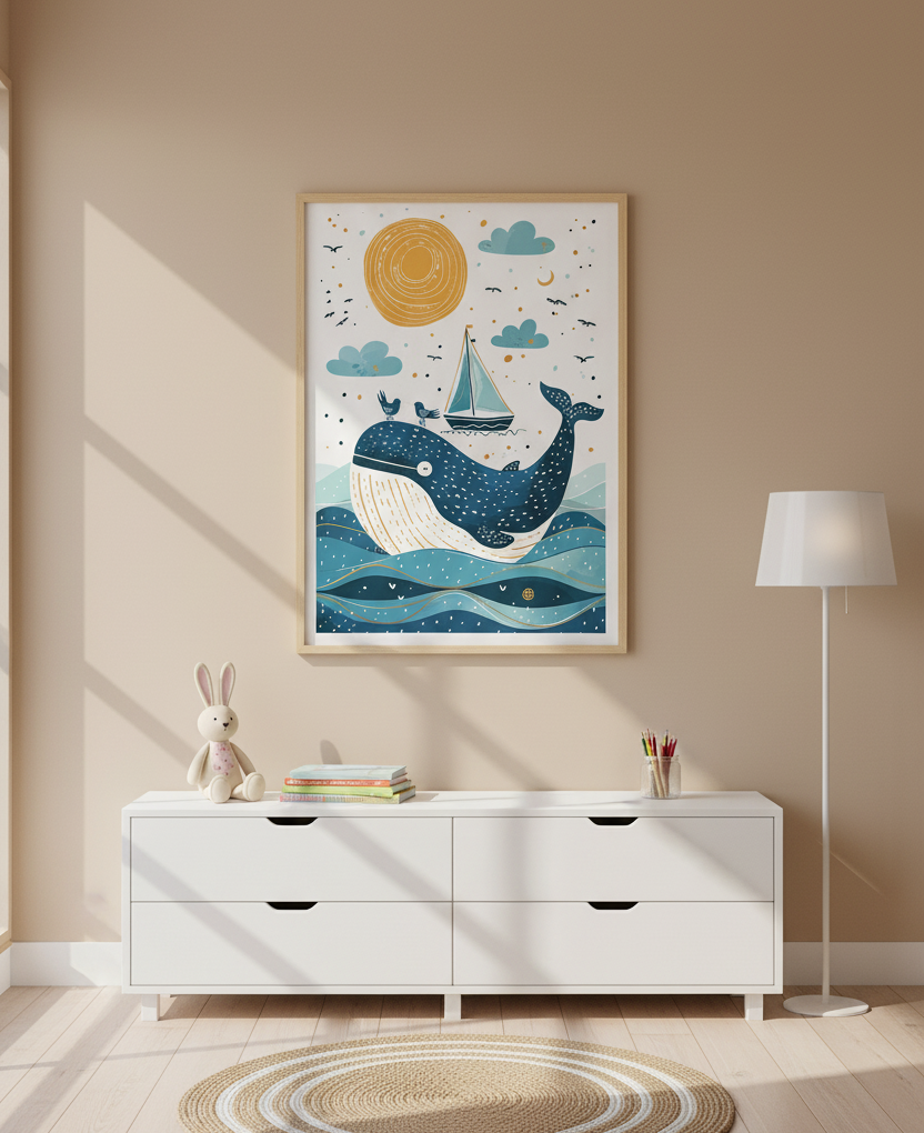 Big Blue Whale – Kids Wall Art