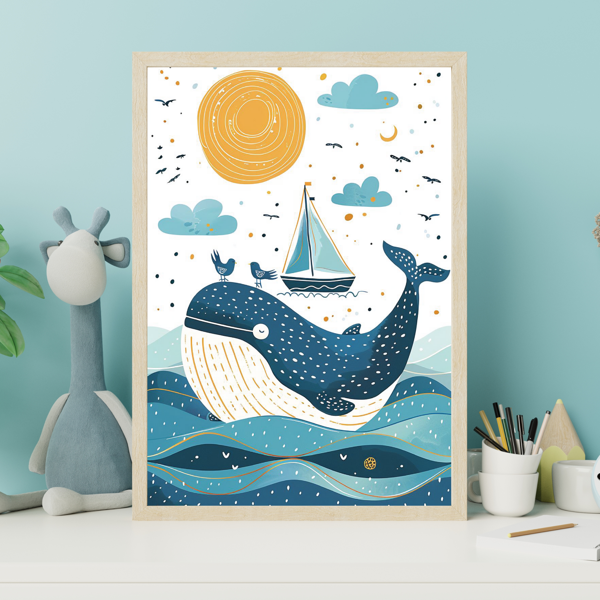 Big Blue Whale – Kids Wall Art