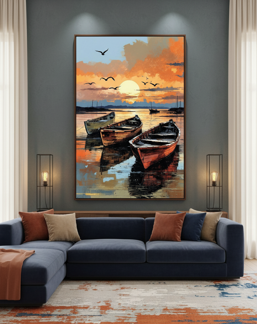 Serenity Afloat – Boats on Calm Waters Wall Art