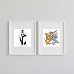Cartoon Buddies – Sylvester & Tom and Jerry 2 Panel Kids Wall Art