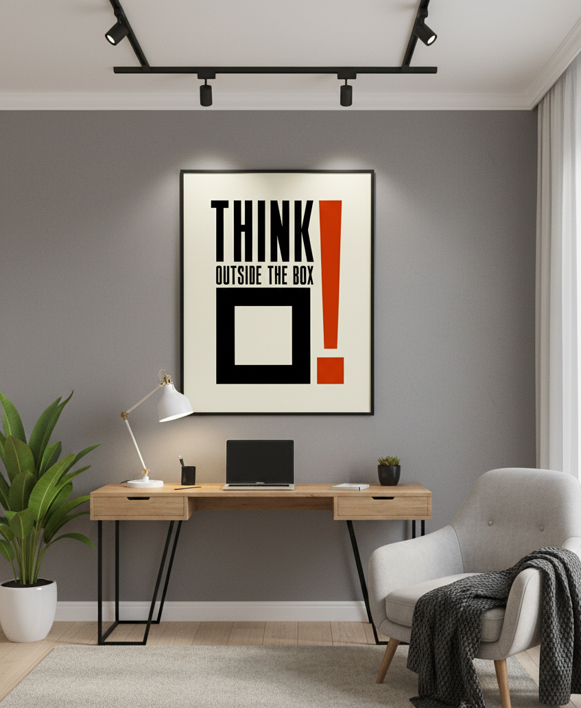 Think Outside the Box – Creative Quote Wall Art