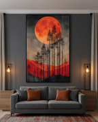 Crimson Moon – Whisper of the Forest Wall Art