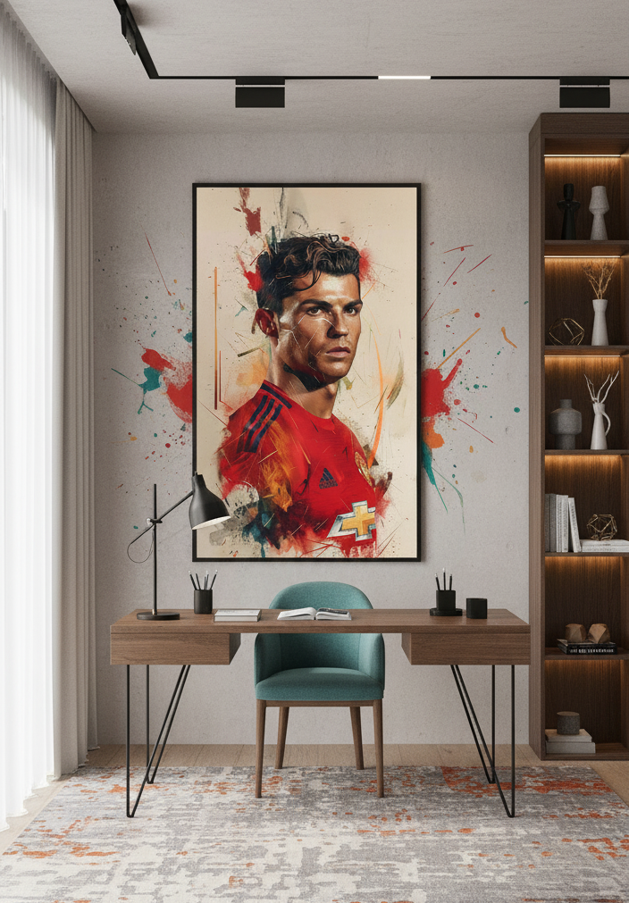 Focus of a Champion – Cristiano Ronaldo Portrait Wall Art