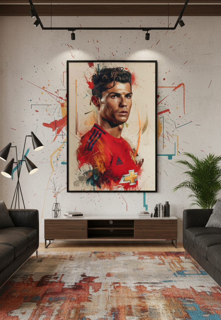 Focus of a Champion – Cristiano Ronaldo Portrait Wall Art