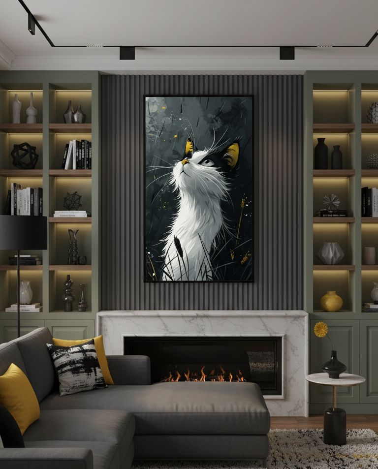 Curious Cat Wall Art Panel