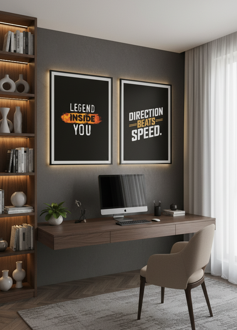 Legend Inside You & Direction Beats Speed – 2-Panel Quote Wall Art