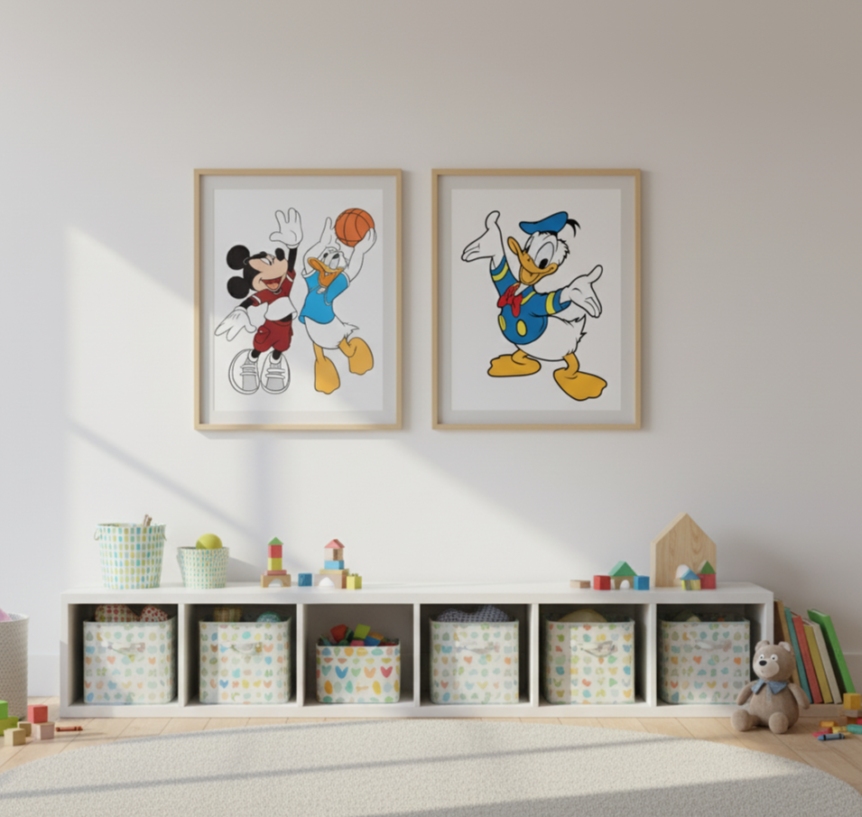 Mickey & Donald Duck Fun Time – 2 Panel Kids Wall Art