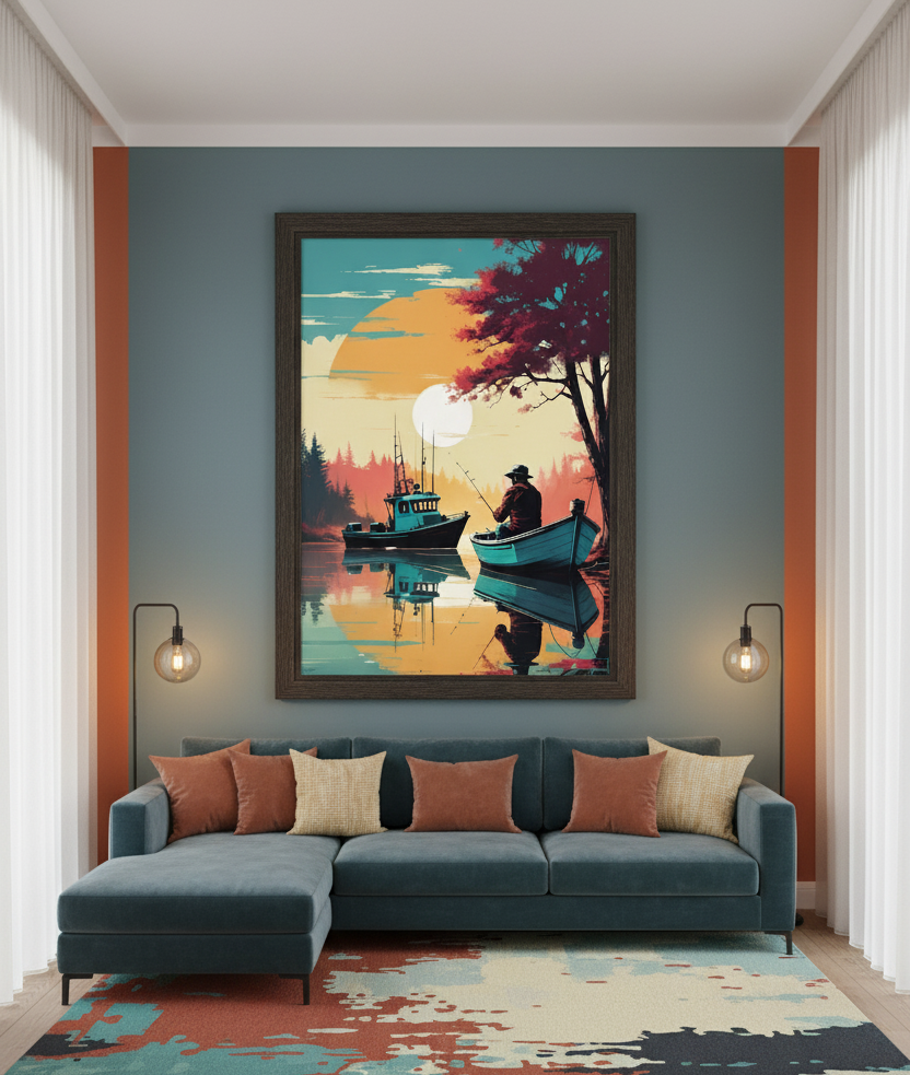 Quiet Pursuit – The Fisherman’s Calm Wall Art
