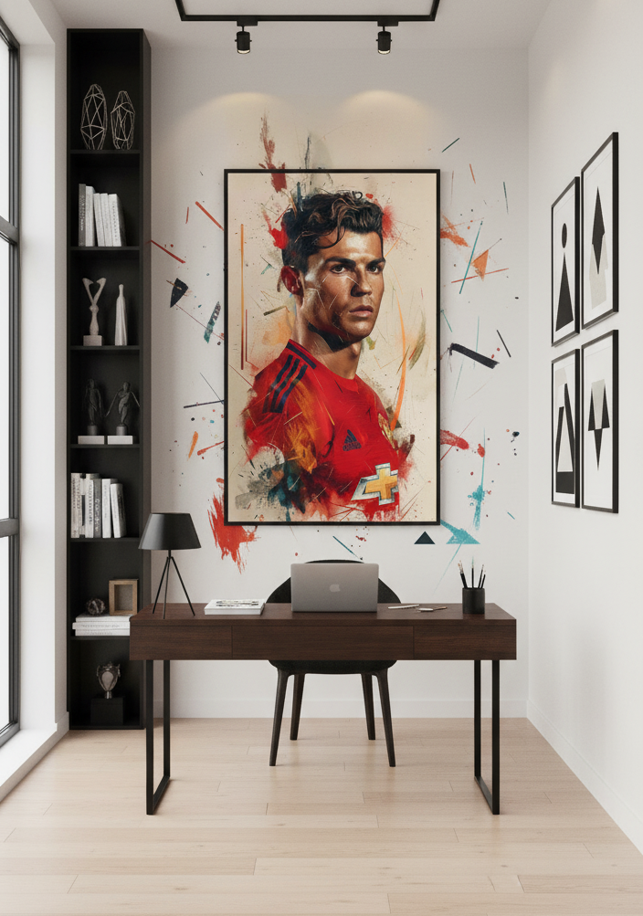 Focus of a Champion – Cristiano Ronaldo Portrait Wall Art
