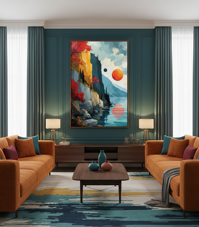 Golden Horizon – Cliffside at Sunset Wall Art