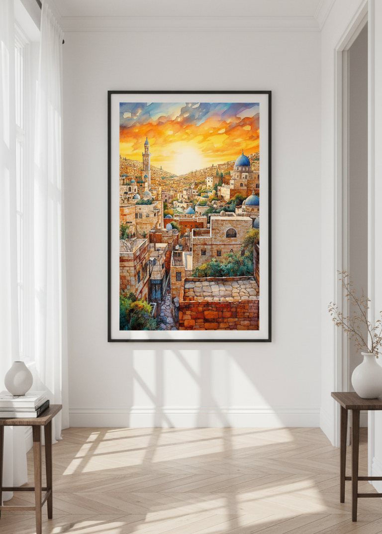 Golden Skyline of Egypt – A Sunset Over History Wall Art