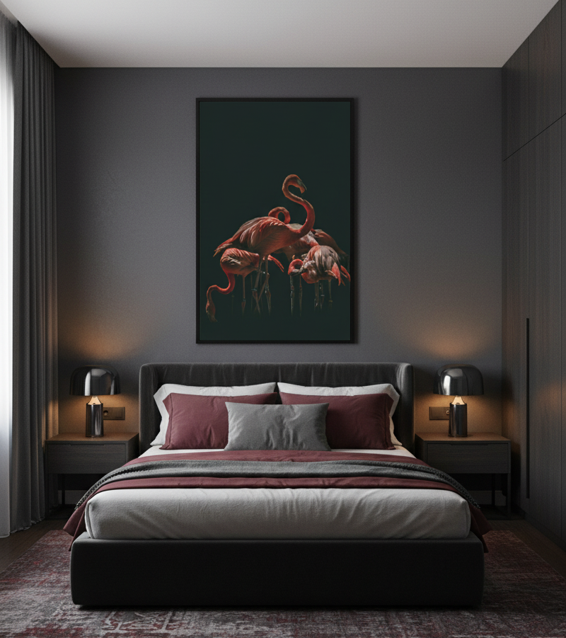 Graceful Flamingos Wall Art Panel