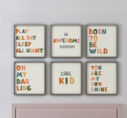 Happy Words – 6 Panel Kids Quote Wall Art