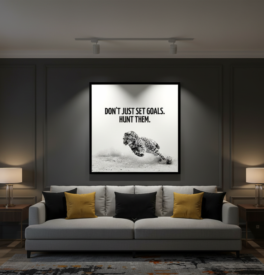 Hunt Your Goals – Cheetah Motivational Wall Art