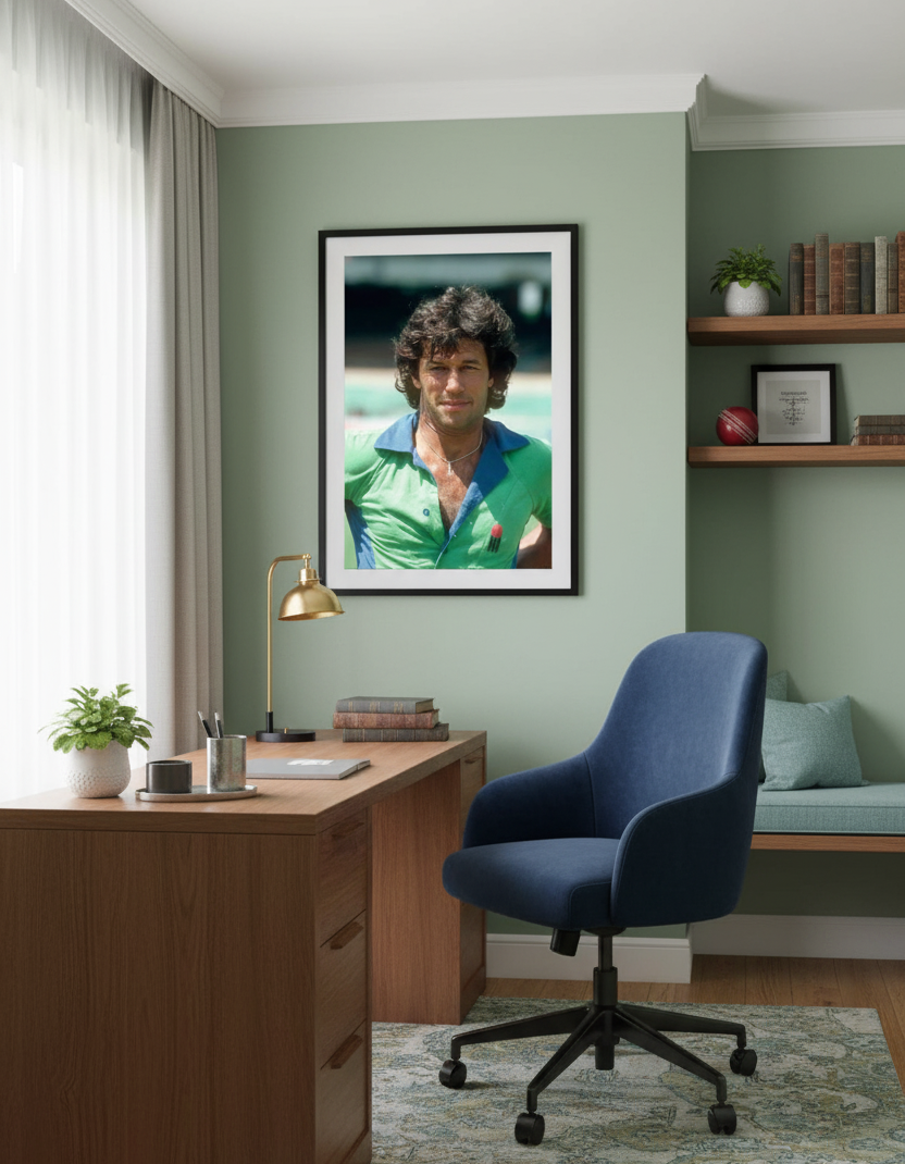 The Champion’s Spirit – Imran Khan in ODI Jersey Wall Art