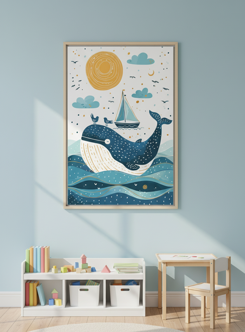 Big Blue Whale – Kids Wall Art