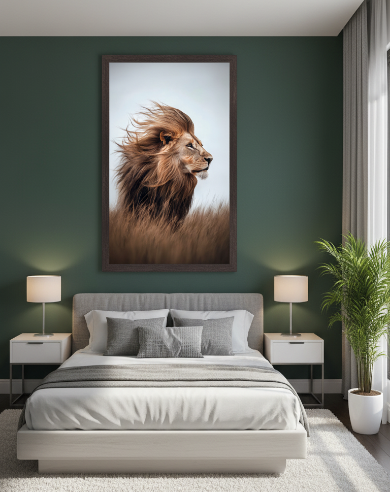 King of the Wind – Majestic Lion Wall Art Panel