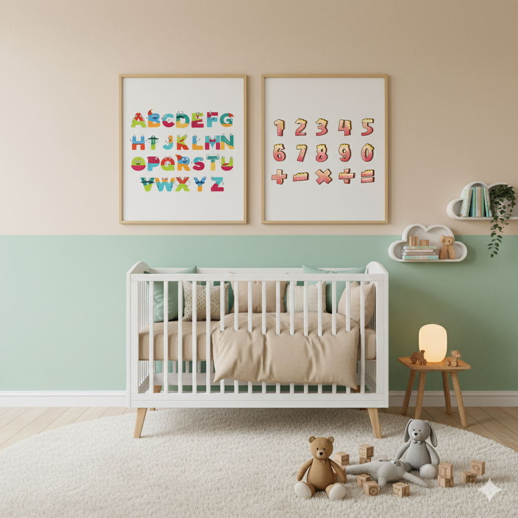 Learn & Grow – 2 Panel Kids Educational Wall Art