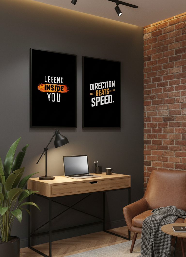 Legend Inside You & Direction Beats Speed – 2-Panel Quote Wall Art