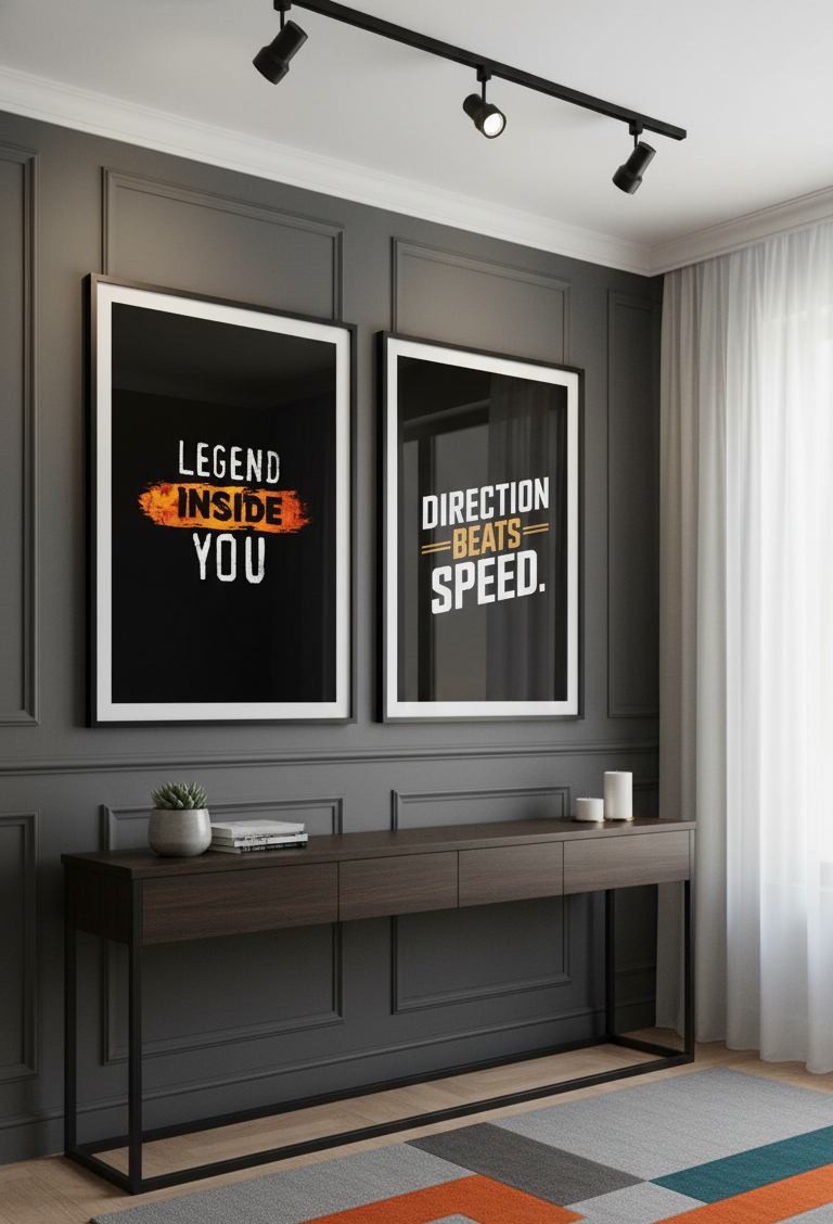 Legend Inside You & Direction Beats Speed – 2-Panel Quote Wall Art