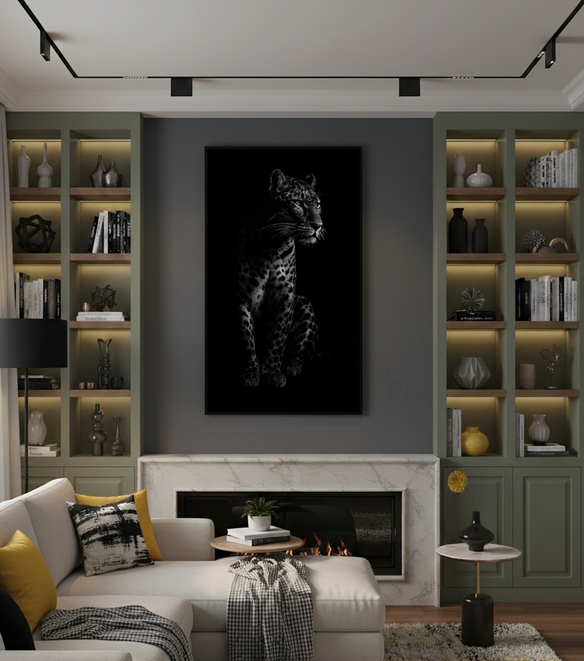 Leopard Elegance With Power Wall Art Panel