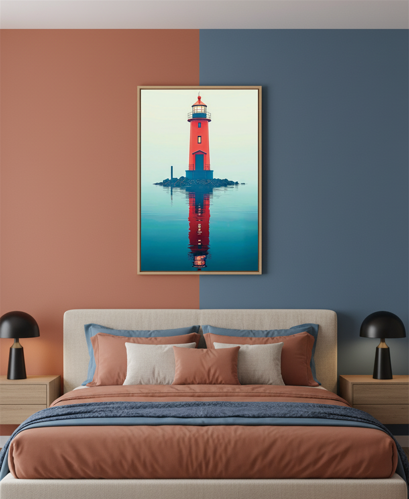 Beacon of Tranquility – Lighthouse by the Sea Wall Art