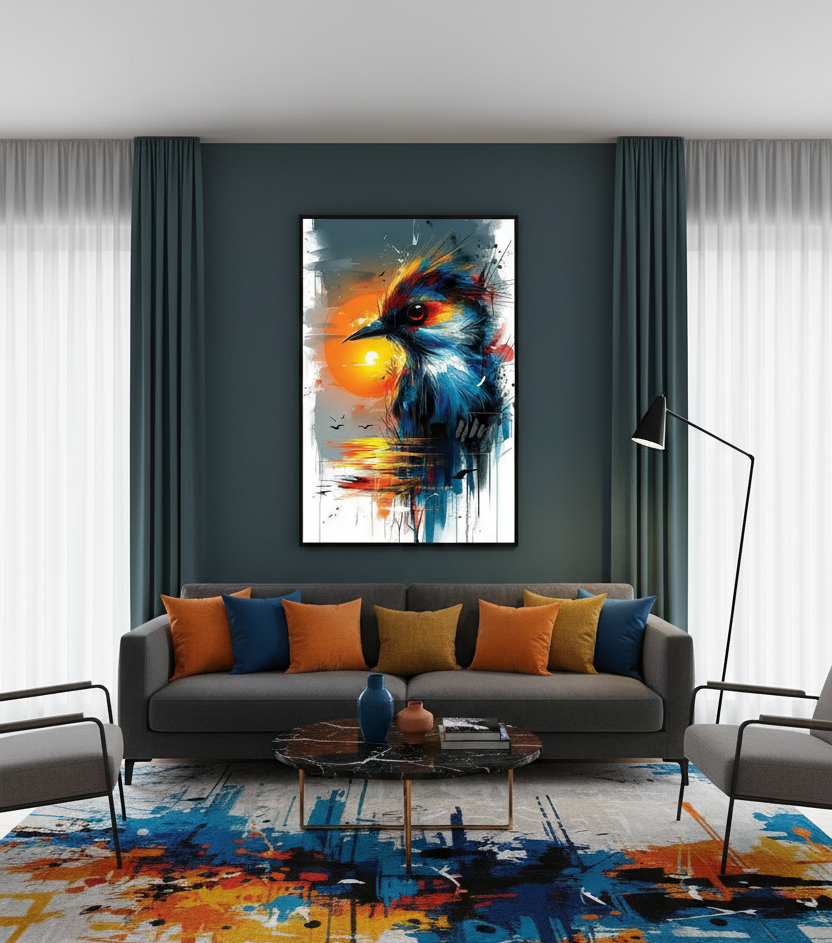 Majestic Blue – The Graceful Bird Wall Art