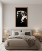 Majestic Contrast – The White Horse Portrait Wall Art