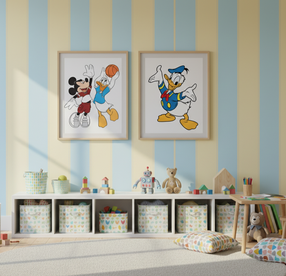 Mickey & Donald Duck Fun Time – 2 Panel Kids Wall Art