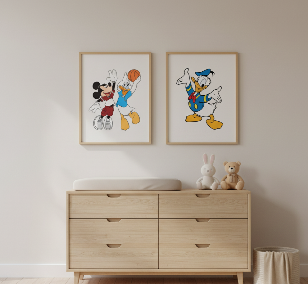 Mickey & Donald Duck Fun Time – 2 Panel Kids Wall Art