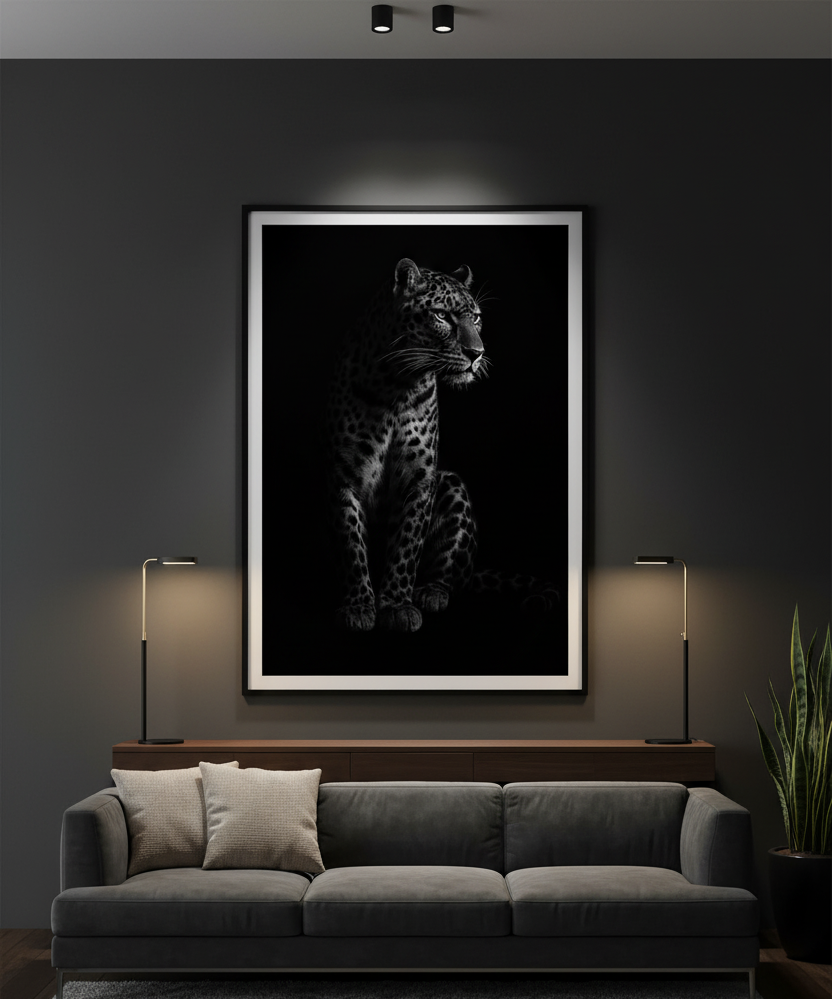 Leopard Elegance With Power Wall Art Panel
