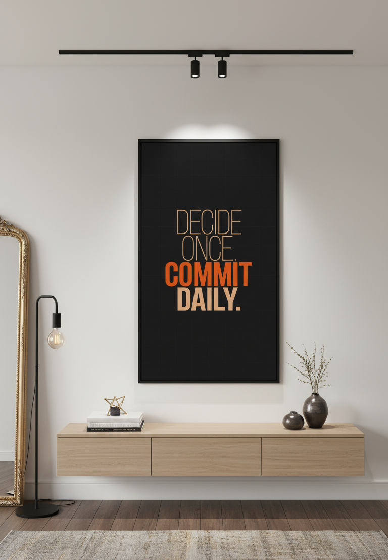 Decide & Commit – Motivational Quote Wall Art