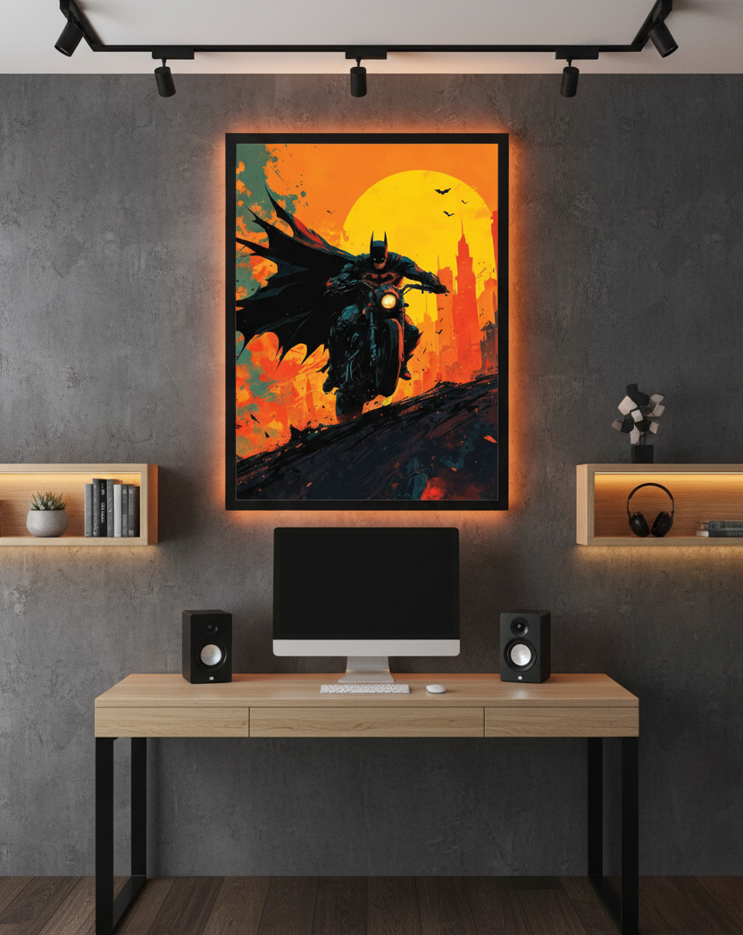 The Dark Knight’s Ride – Batman on the Edge Wall Art
