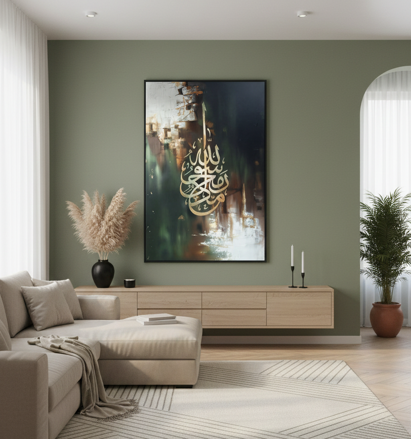 Allah and Muhammad (P.B.U.H) – Islamic Calligraphy Wall Art