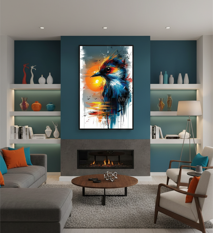 Majestic Blue – The Graceful Bird Wall Art