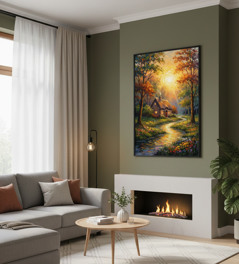 Hidden Haven – Cottage in the Woods Wall Art