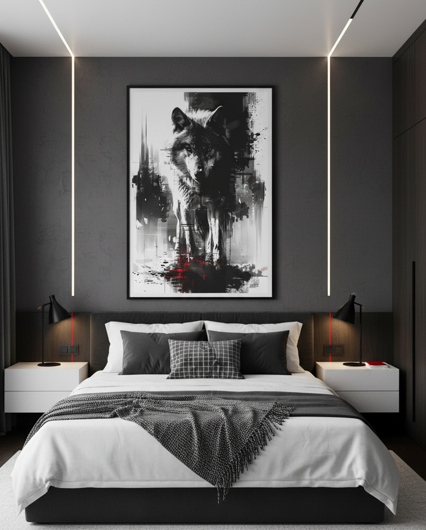 Lone Wolf Wall Art Panel