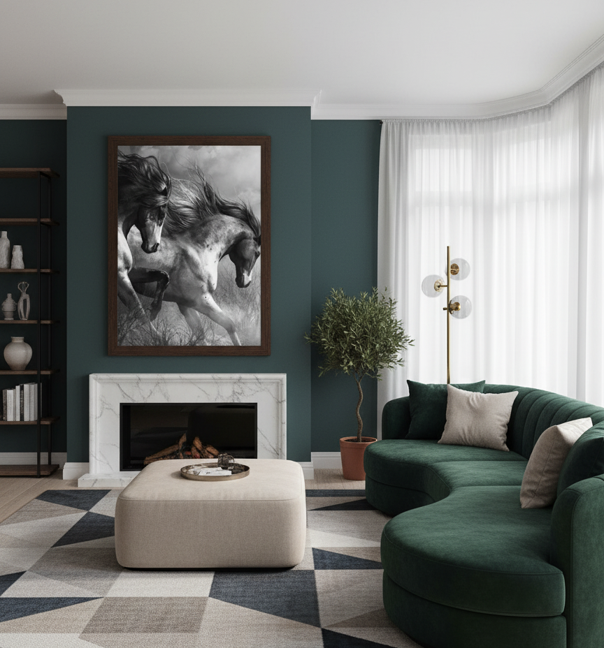 Graceful Gallop – Twin Horses Wall Art Panel