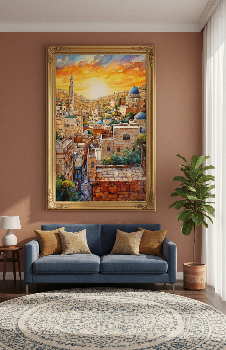 Golden Skyline of Egypt – A Sunset Over History Wall Art