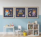 Space Adventure – 3 Panel Kids Room Wall Art