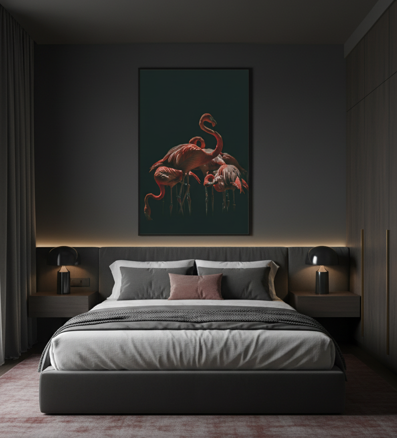 Graceful Flamingos Wall Art Panel