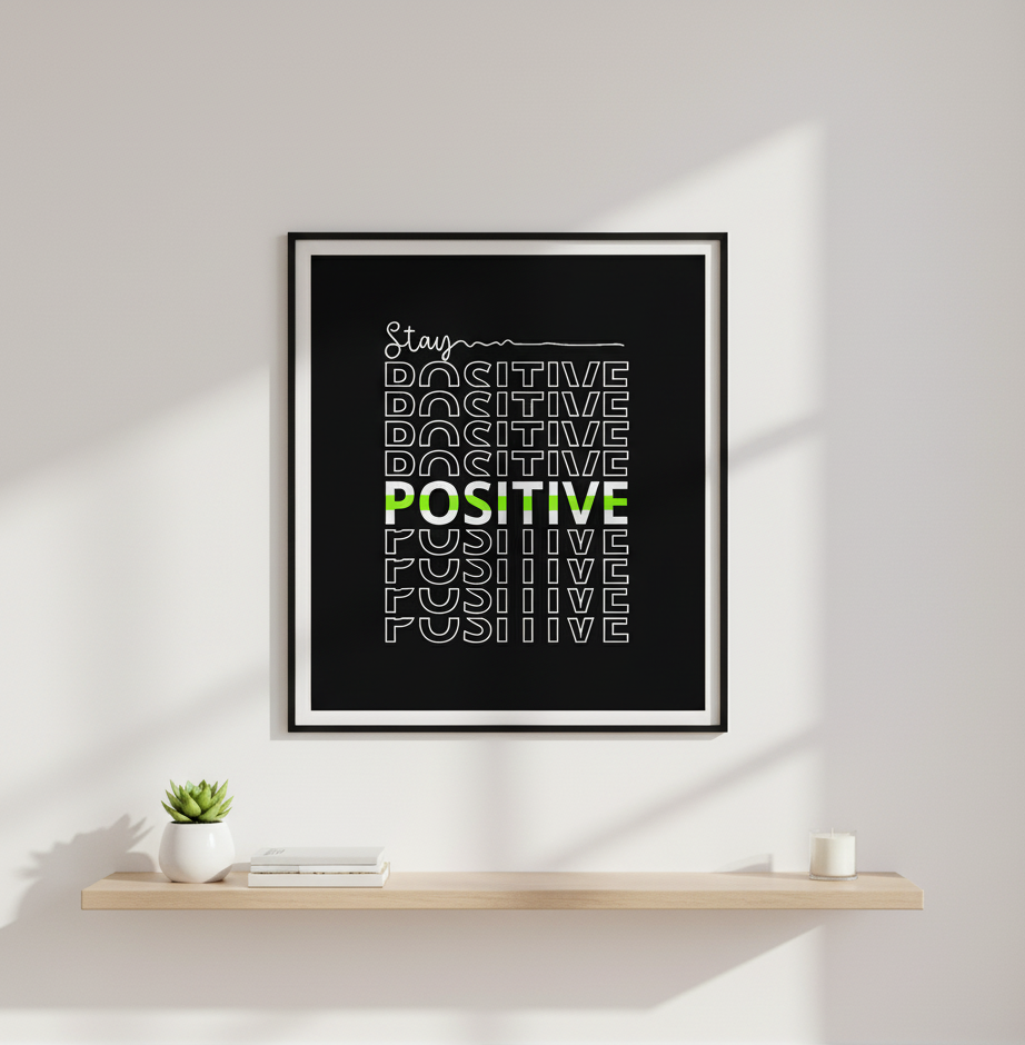 Stay Positive – Motivational Quote Wall Art