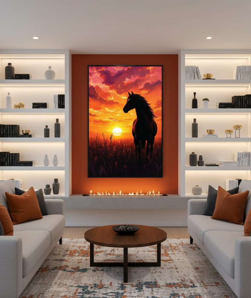 Golden Horizon – Grace at Sunset Wall Art